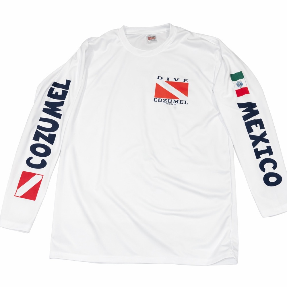 La Iguana Dive Cozumel Mexico Diver Down Flag Performance Shirt Size L 🤿